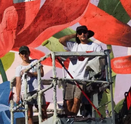 Ciclope duo painting a mural