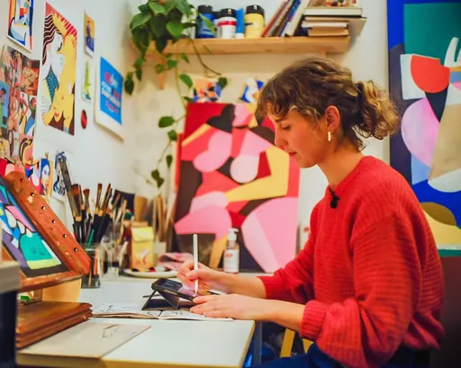 Claire Prouvost at work in her studio