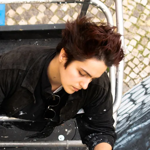Mariana Duarte Santos painting a mural