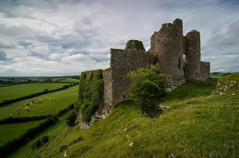 The ruined walls of Castle Roche in County Louth