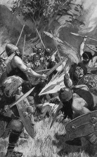 H. R. Millar’s illustration of Lugh and his spear